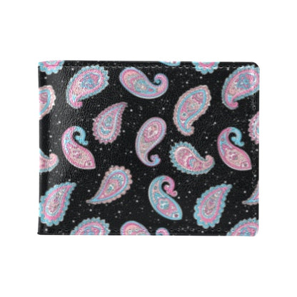 Paisley Pink Design Mandala Print Men's ID Card Wallet