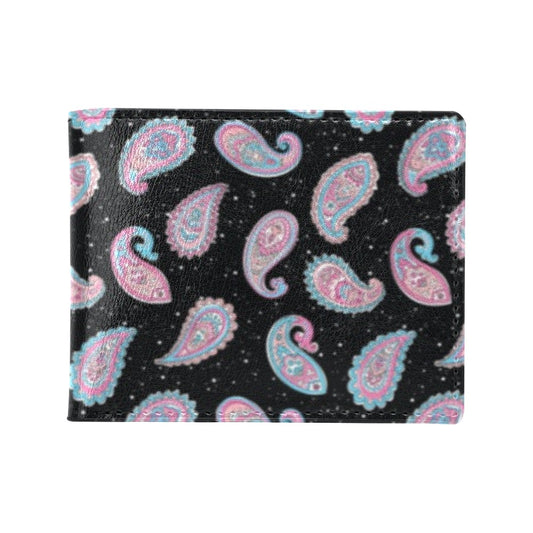 Paisley Pink Design Mandala Print Men's ID Card Wallet