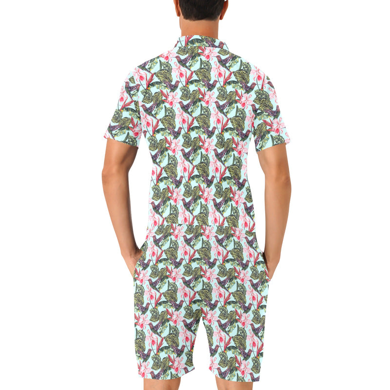 Hummingbird Cute Themed Print Men's Romper