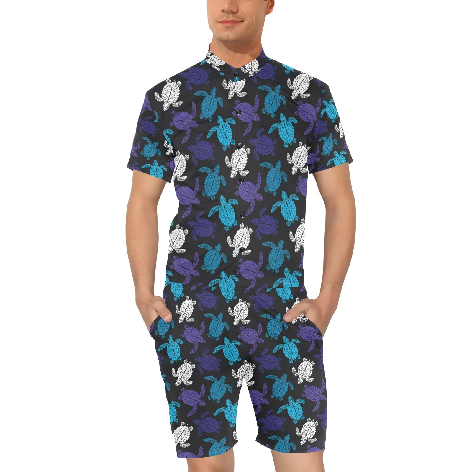 Sea Turtle Print Design LKS306 Men's Romper