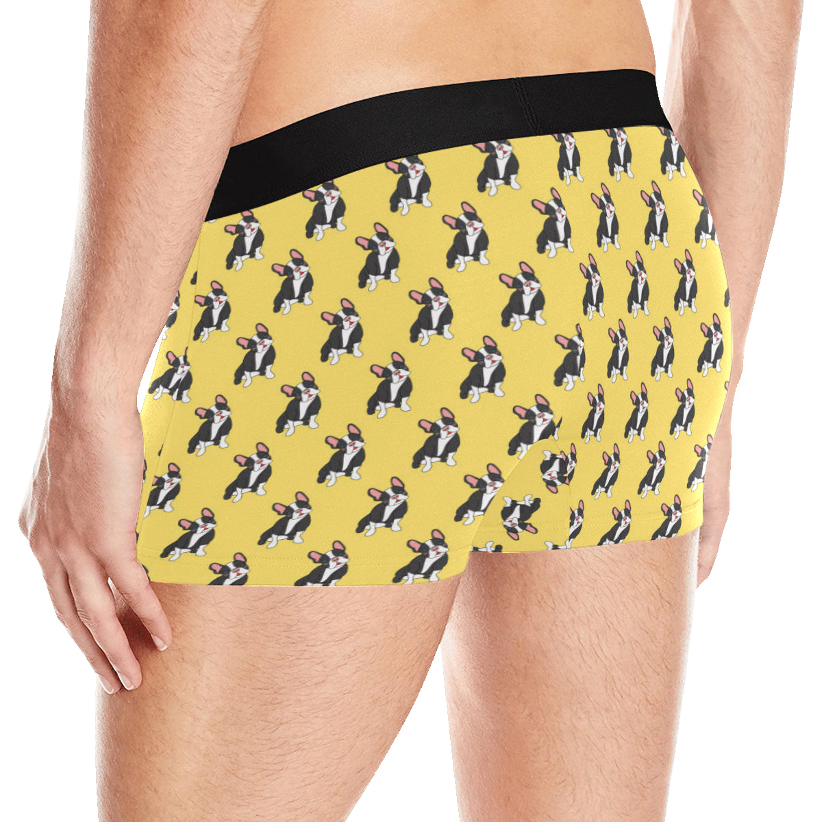Boston Terrier Pattern Print Design 06 Men's Boxer Briefs