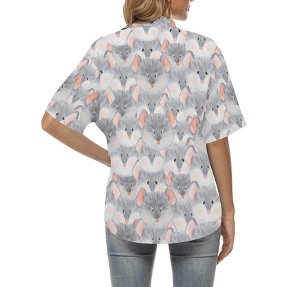 Rat Baby Pattern Print Design 02 Women's Hawaiian Shirt
