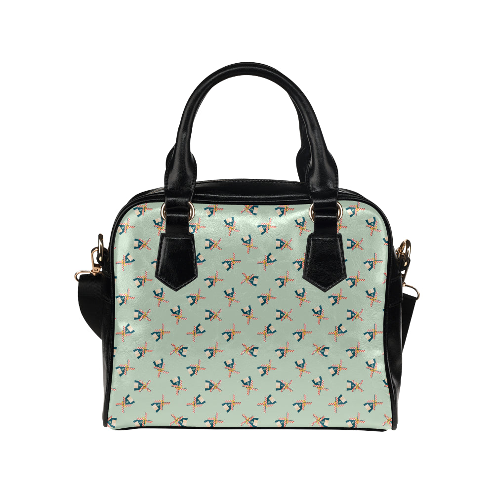 Windmill Pattern Print Design 02 Shoulder Handbag