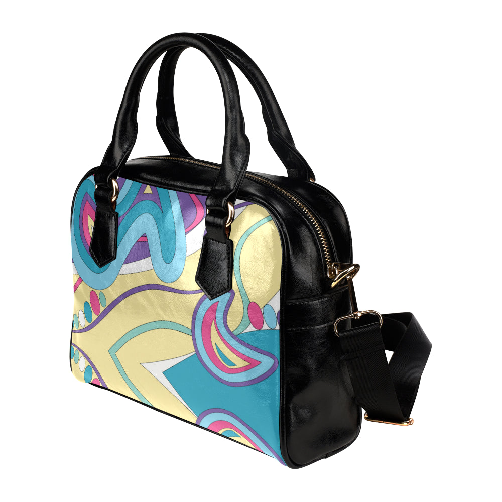 Funky Retro Pattern Print Design A01 Shoulder Handbag