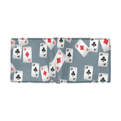 Poker Cards Pattern Print Design A05 Men's ID Card Wallet