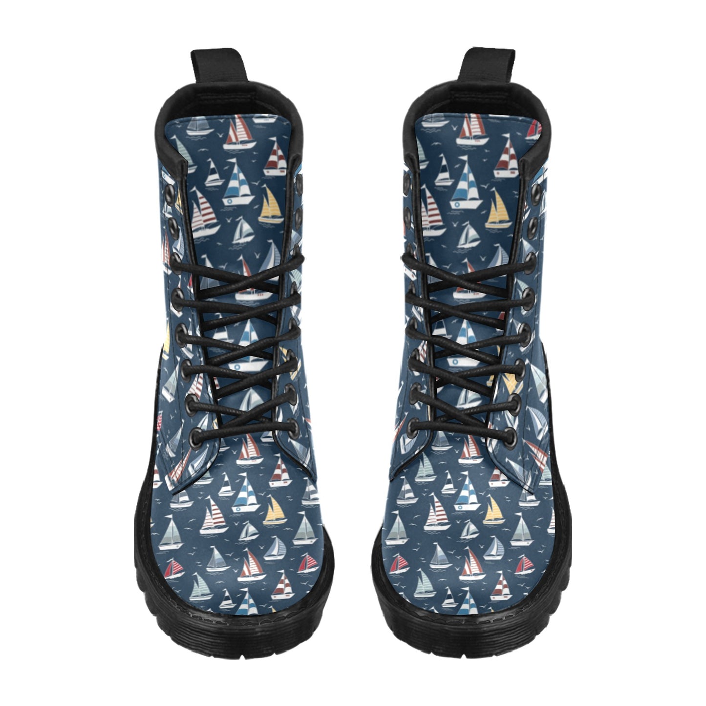 Sailboat Print Design LKS306 Women's Boots