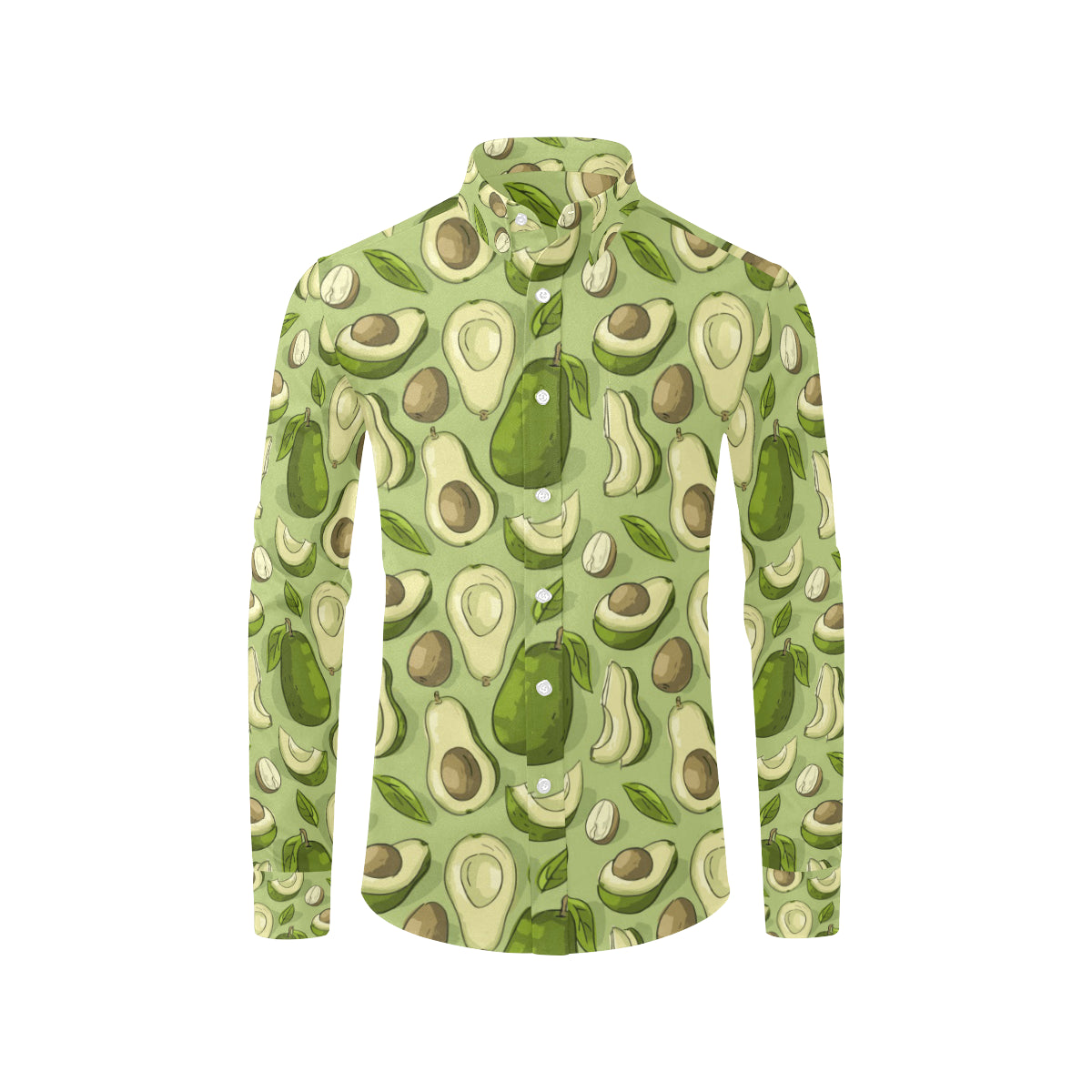 Avocado Pattern Print Design AC03 Men's Long Sleeve Shirt