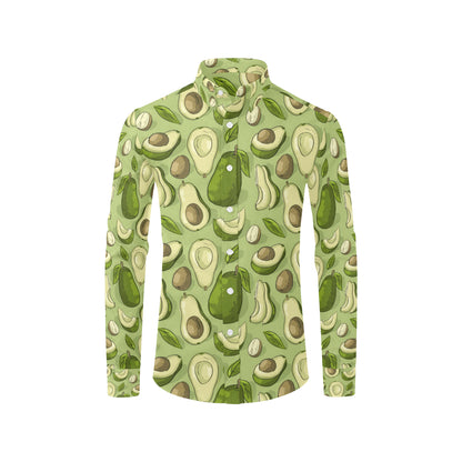 Avocado Pattern Print Design AC03 Men's Long Sleeve Shirt
