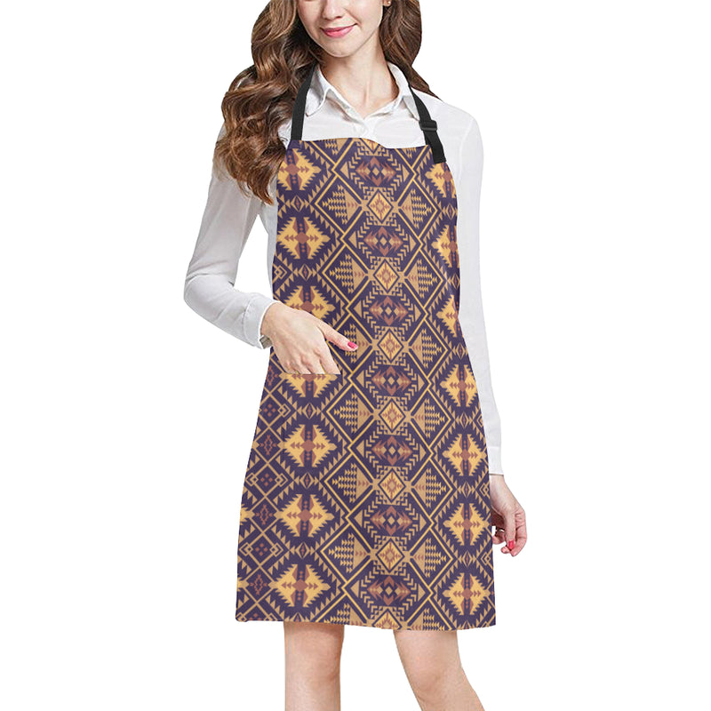 Aztec Pattern Print Design 09 Apron with Pocket