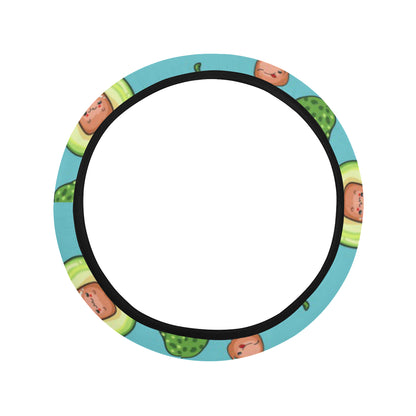 Avocado Pattern Print Design AC05 Steering Wheel Cover with Elastic Edge