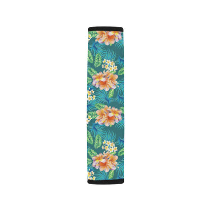 Plumeria Tropical Flower Design Print Car Seat Belt Cover