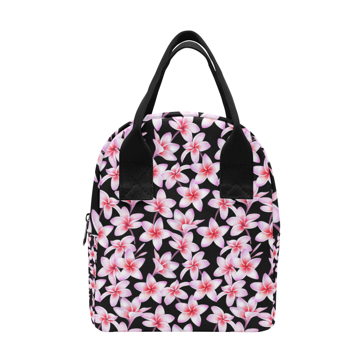 Pink Plumeria Pattern Print Design PM09 Insulated Lunch Bag