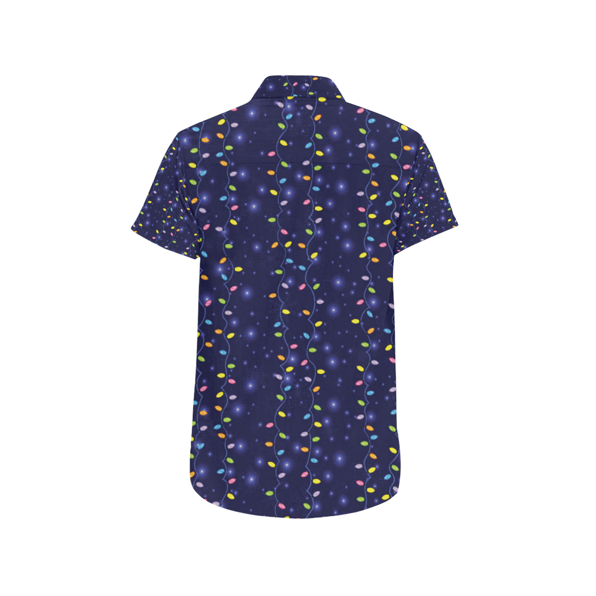 Christmas Light Pattern Print Design 03 Men's Short Sleeve Button Up Shirt
