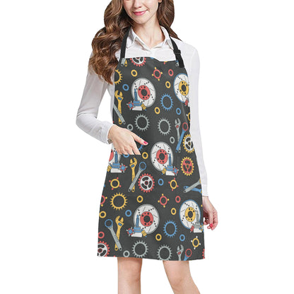 Mechanic Pattern Print Design 01 Apron with Pocket