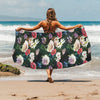 Summer Floral Print Design LKS303 Beach Towel 32" x 71"