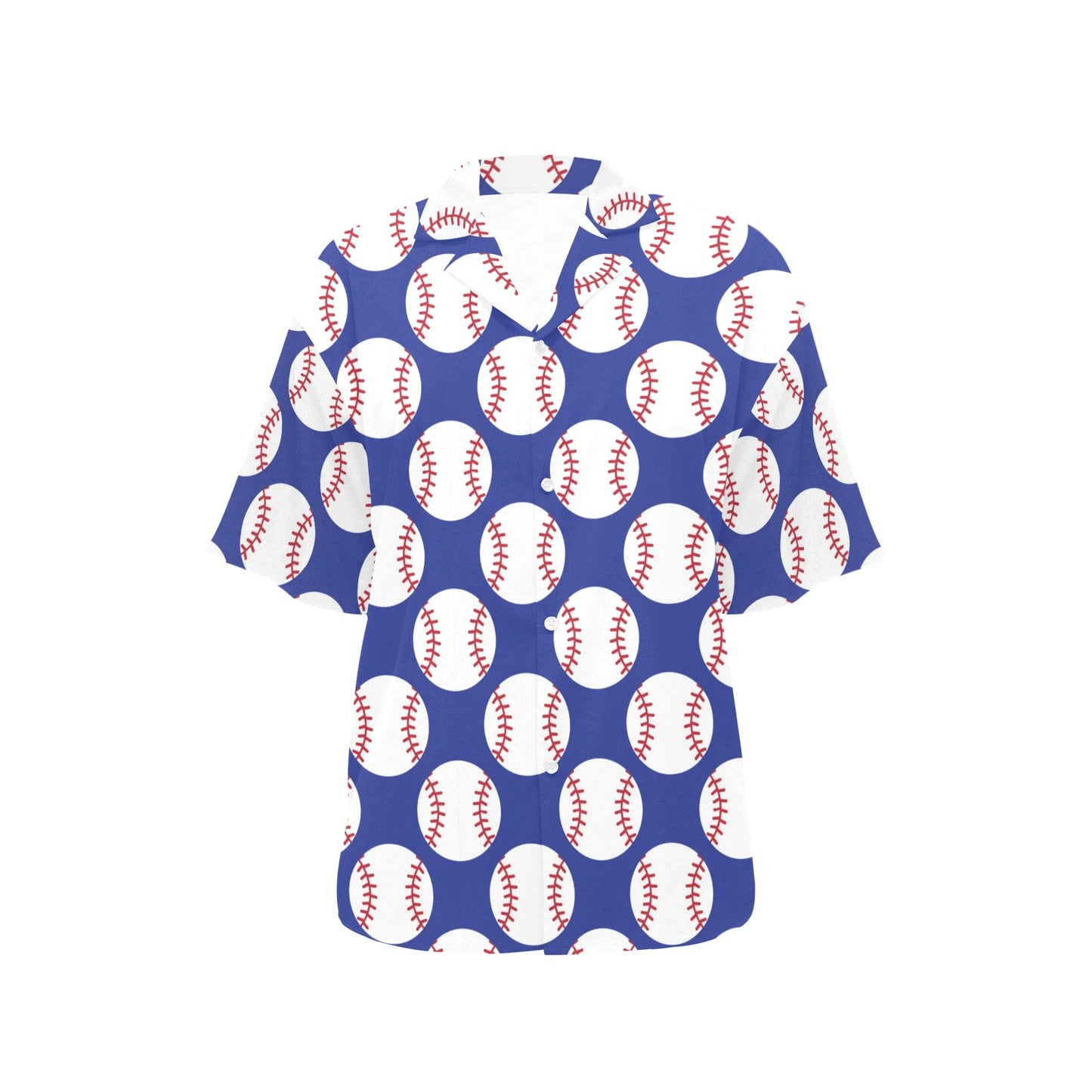 Baseball Blue Background Women's Hawaiian Shirt