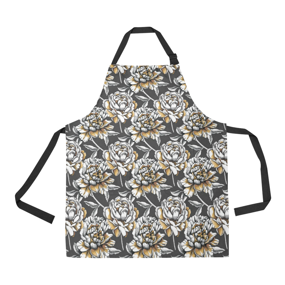 Peony Pattern Print Design PE06 Apron with Pocket