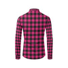 Pink Tartan Plaid Pattern Men's Long Sleeve Shirt