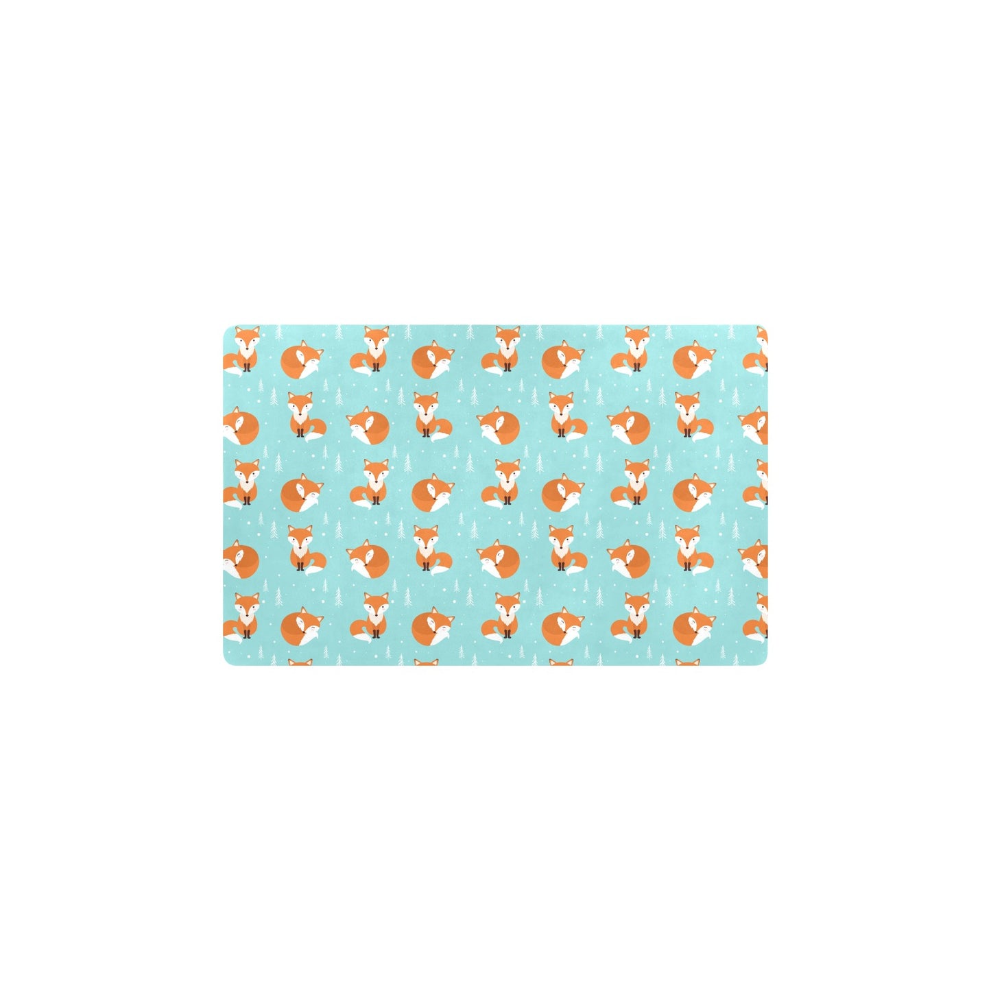 Fox Design Snow Print Pattern Kitchen Mat