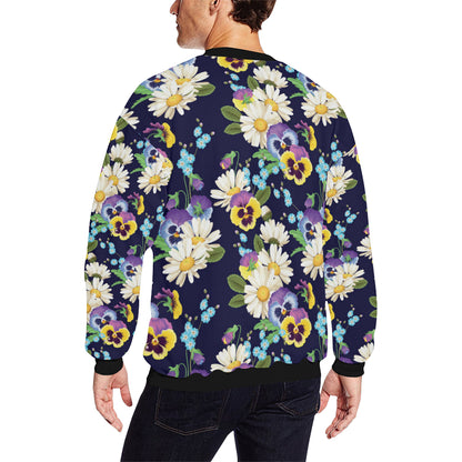 Pansy Pattern Print Design PS03 Men Long Sleeve Sweatshirt