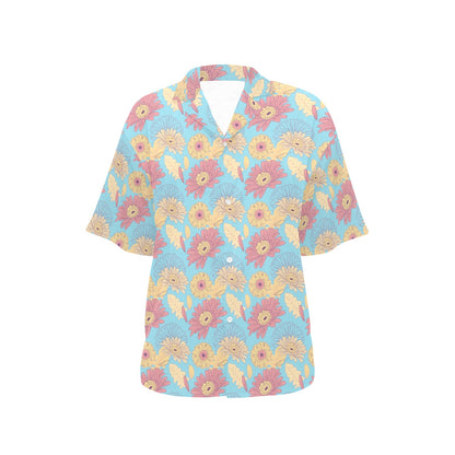 Gerberas Pattern Print Design GB04 Women's Hawaiian Shirt