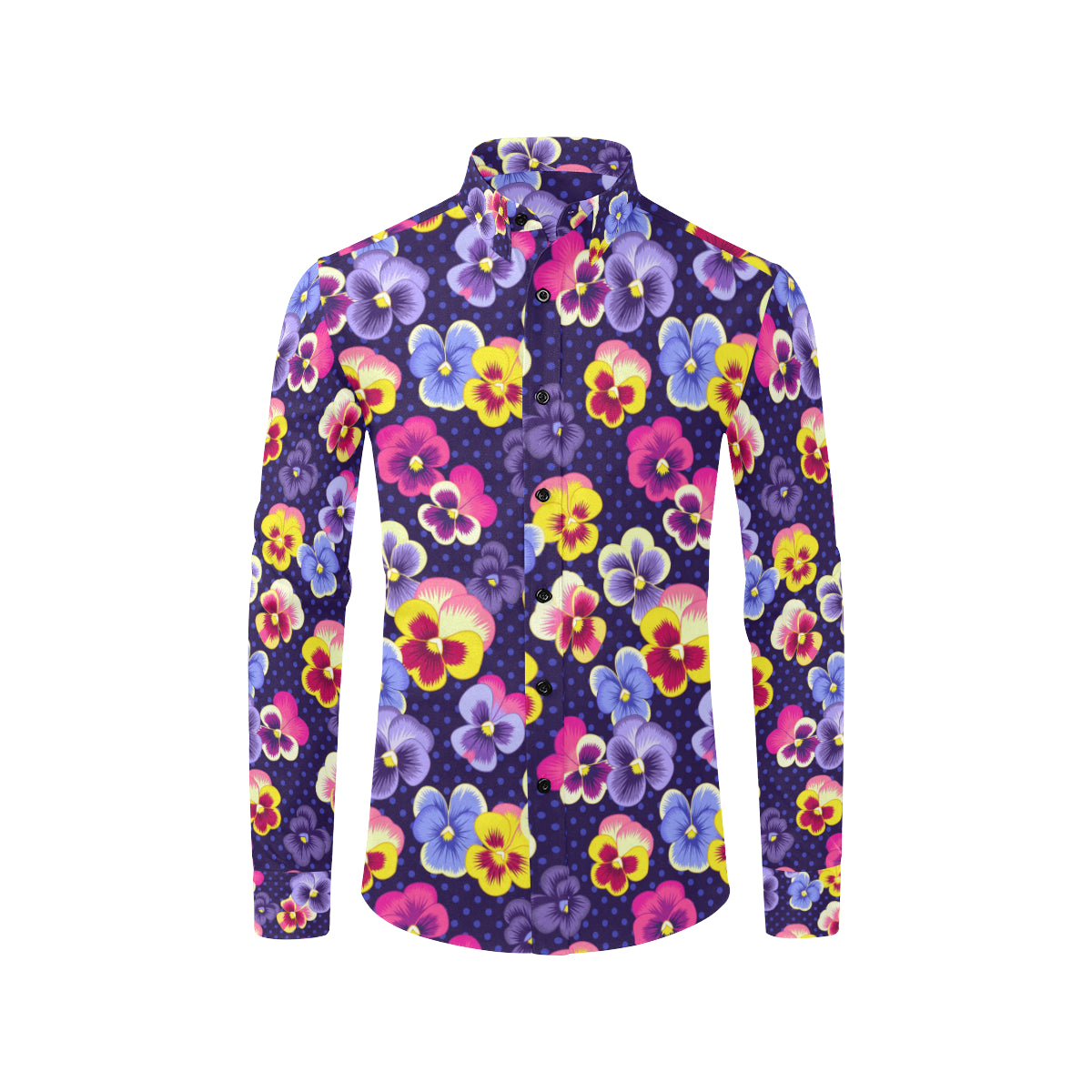 Pansy Pattern Print Design PS04 Men's Long Sleeve Shirt