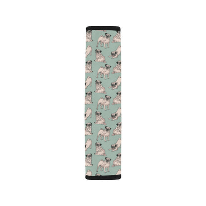 Pug Pattern Print Design A01 Car Seat Belt Cover