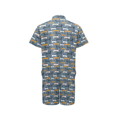 Dachshund Pattern Print Design 012 Men's Romper