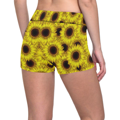 Sunflower Pattern Print Design SF011 Yoga Shorts