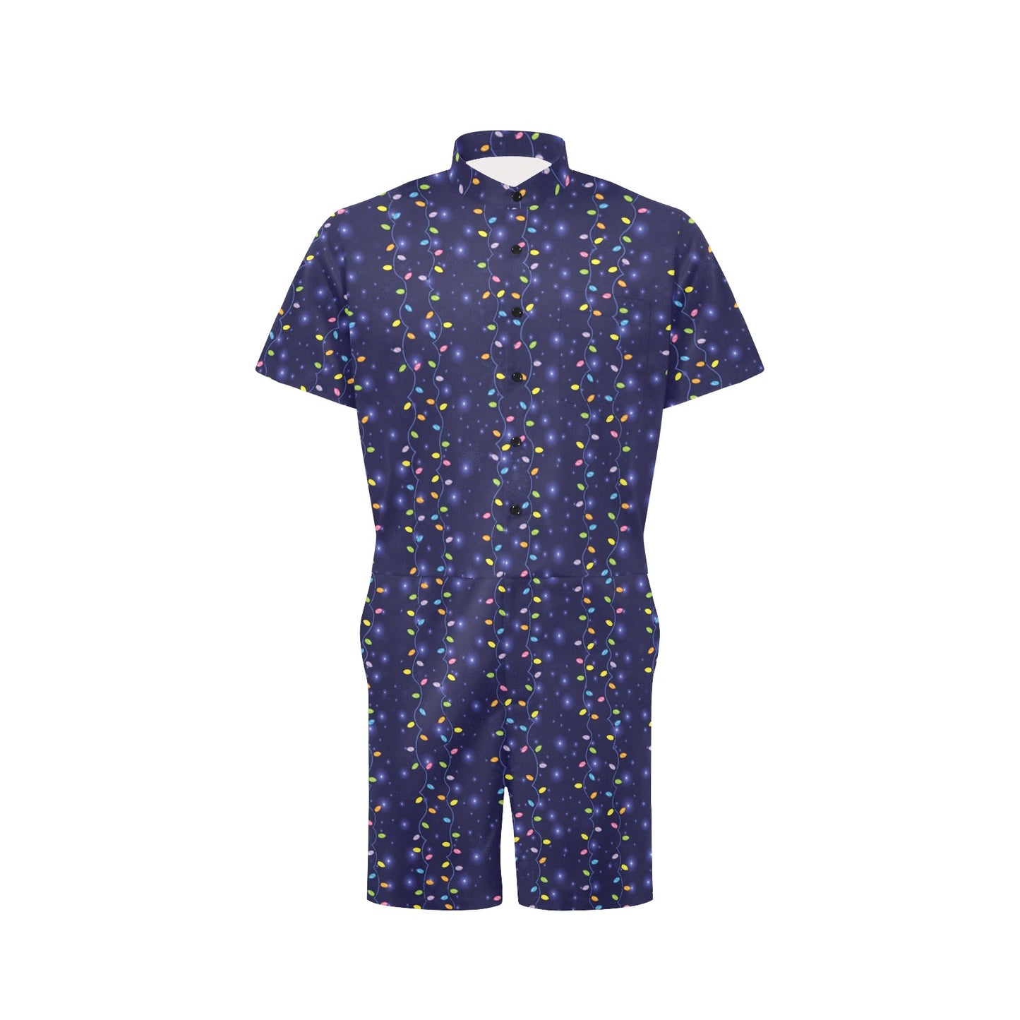 Christmas Light Pattern Print Design 03 Men's Romper