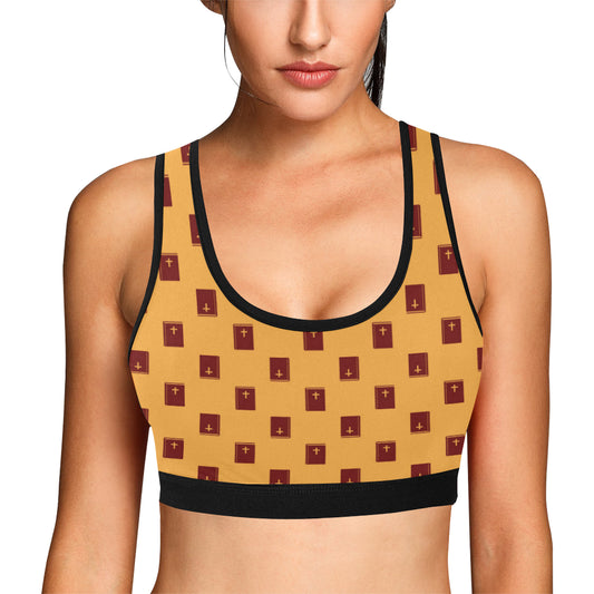Bible Pattern Print Design 05 Sports Bra