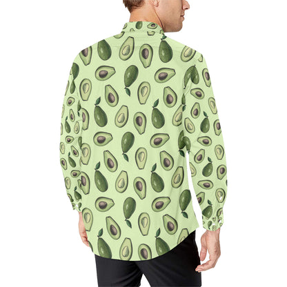 Avocado Pattern Print Design 02 Men's Long Sleeve Shirt