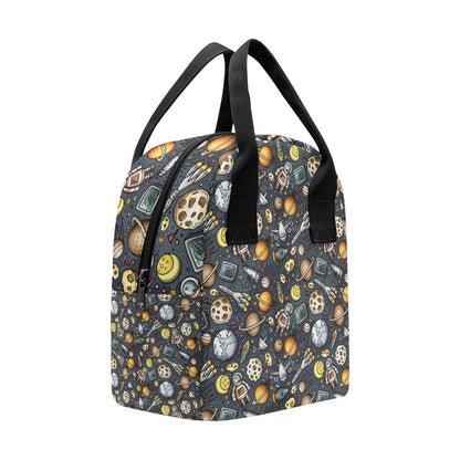 Space Pattern Print Insulated Lunch Bag