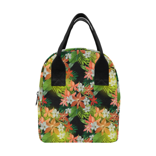 Amaryllis Pattern Print Design AL07 Insulated Lunch Bag