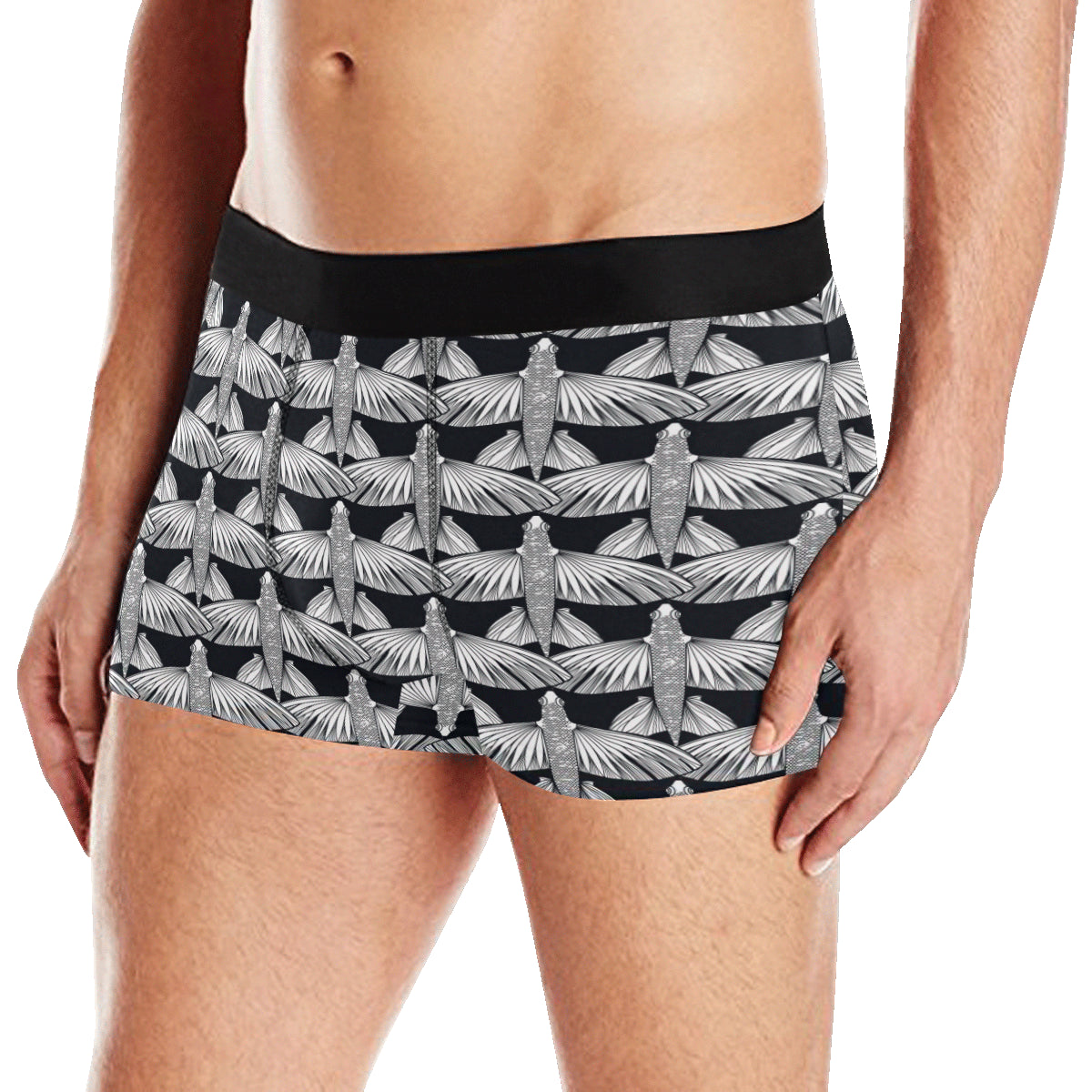 Flying Fish Pattern Print Design 03 Men's Boxer Briefs