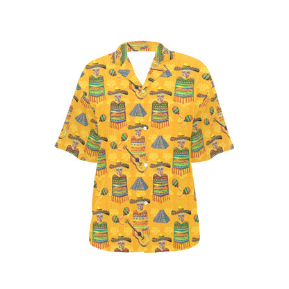 Maracas Mexican Style Pattern Print Design 02 Women's Hawaiian Shirt