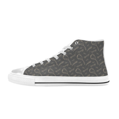 Steak Print Design LKS302 High Top Women's White Shoes