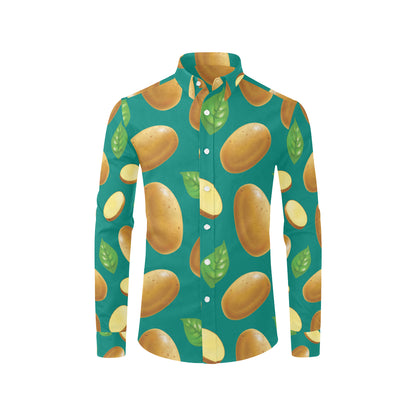 Potato Pattern Print Design A04 Men's Long Sleeve Shirt