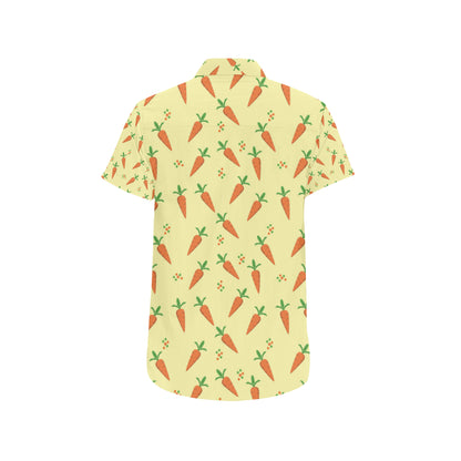 Carrot Pattern Print Design 04 Men's Short Sleeve Button Up Shirt