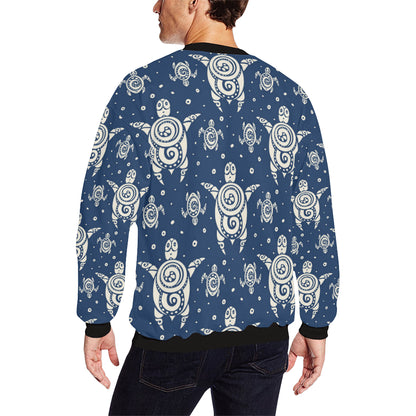 Sea Turtle Tribal Men Long Sleeve Sweatshirt