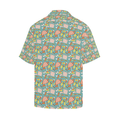 Beach Scene Pattern Print Design 02 Men's Hawaiian Shirt