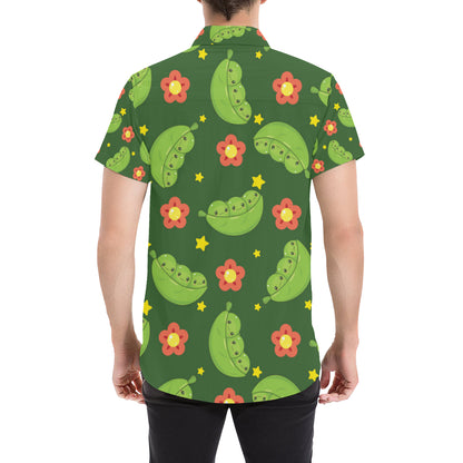 Peas Pattern Print Design A01 Men's Short Sleeve Button Up Shirt