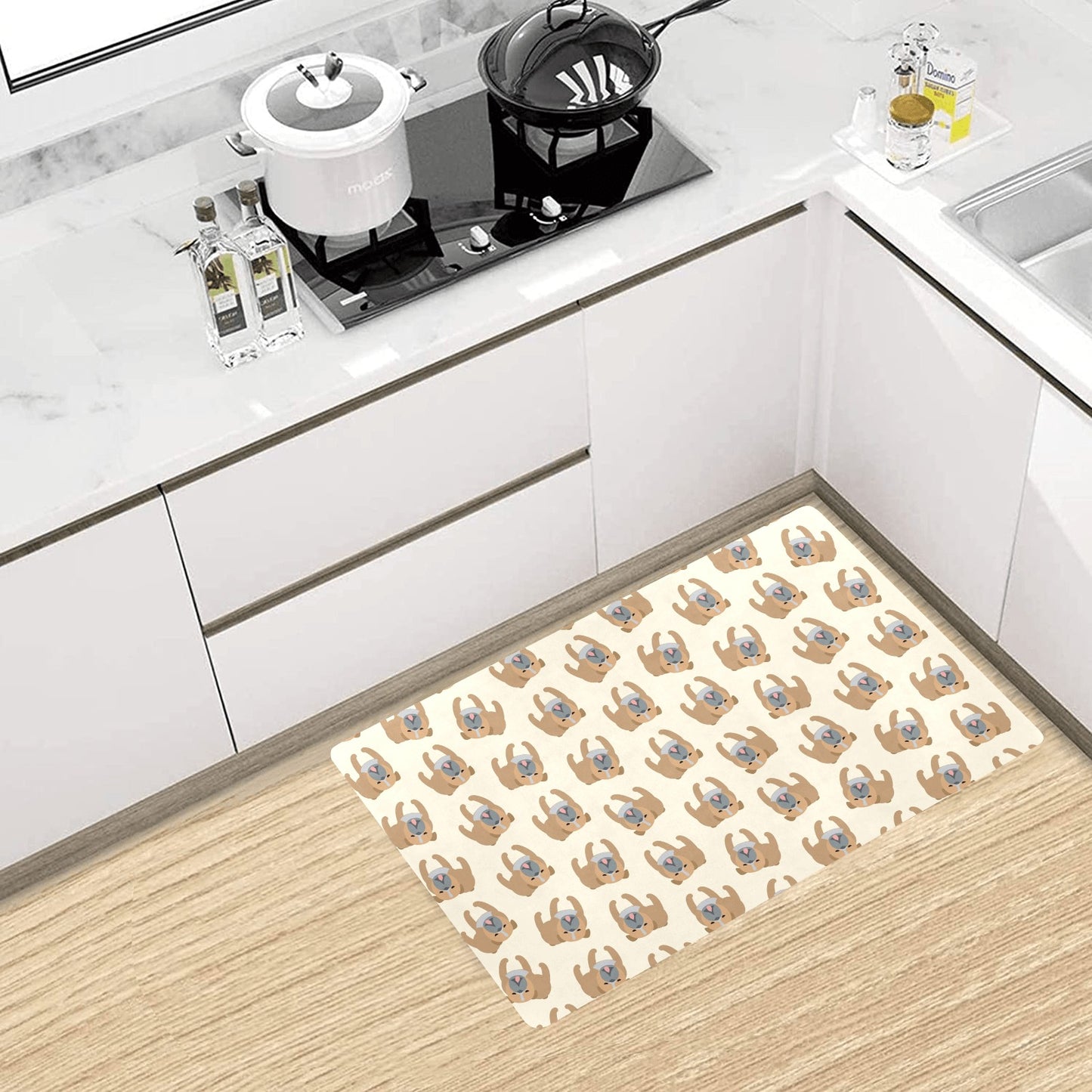 Bulldogs Pattern Print Design 01 Kitchen Mat