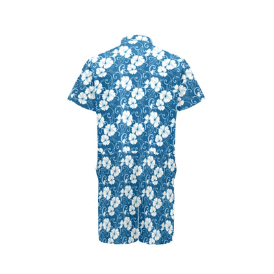 Hibiscus Pattern Print Design HB03 Men's Romper