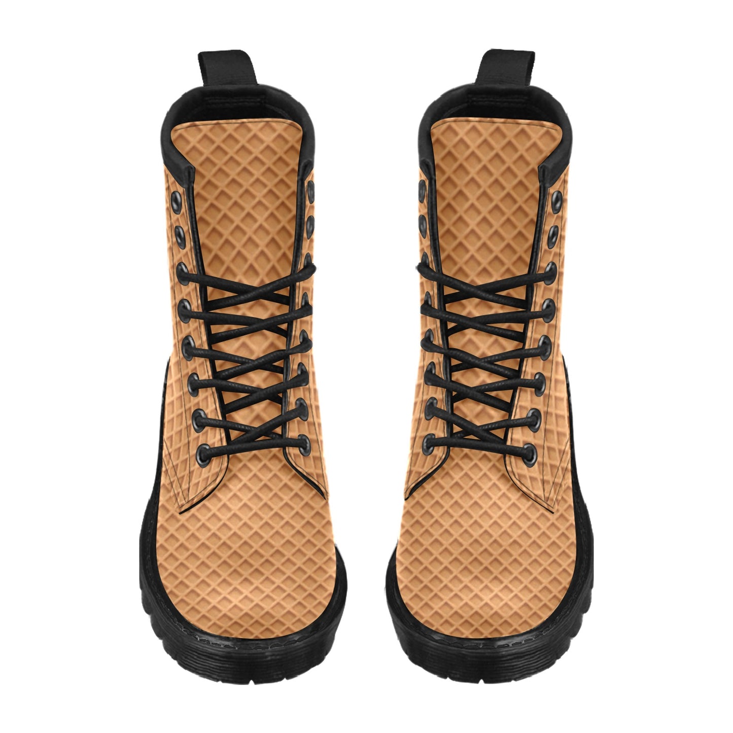 Waffle Texture Print Design LKS301 Women's Boots