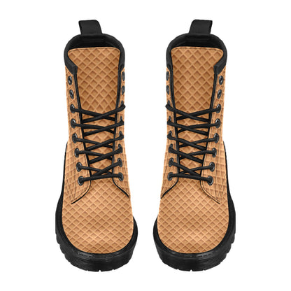 Waffle Texture Print Design LKS301 Women's Boots