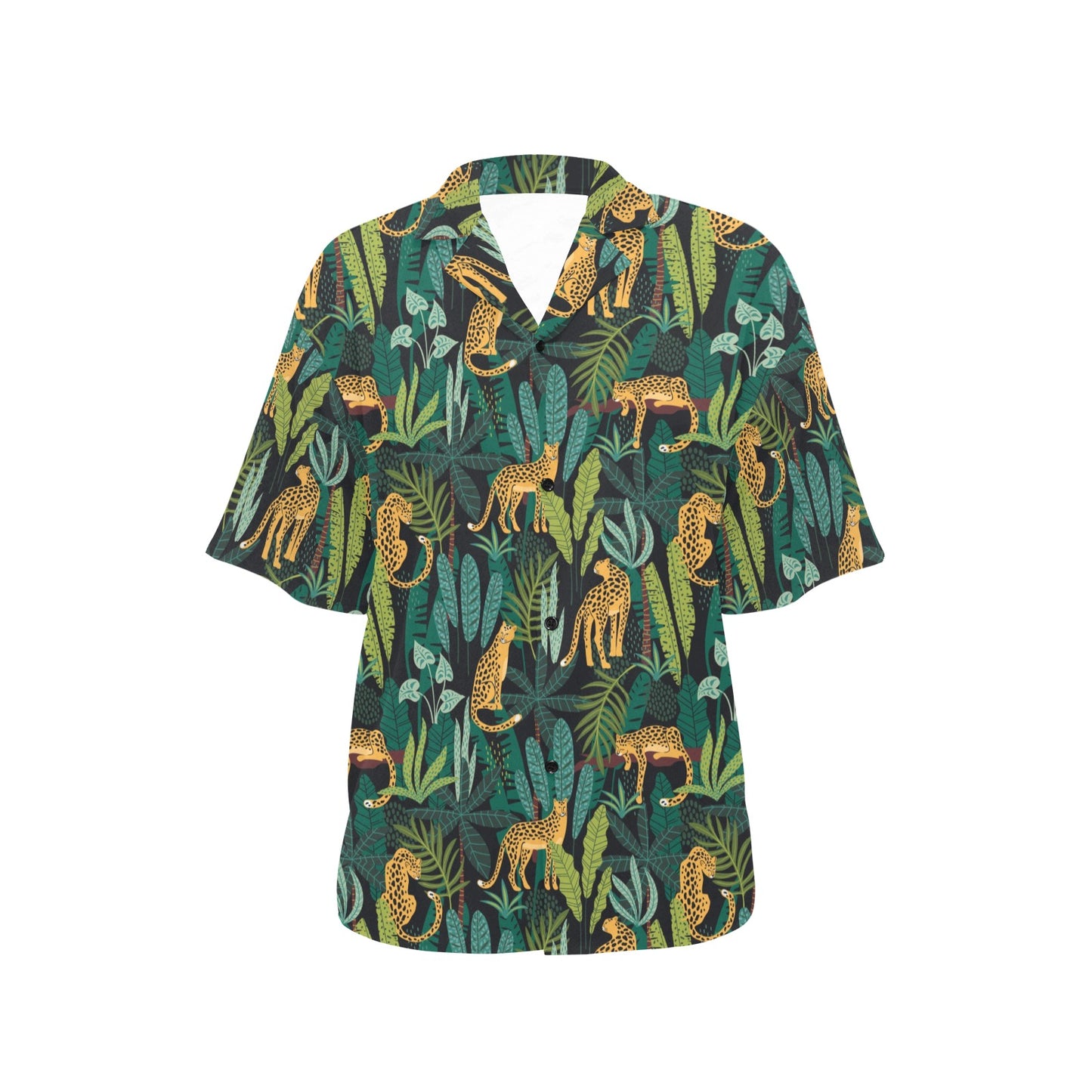Jaguar Jungle Pattern Print Design 03 Women's Hawaiian Shirt