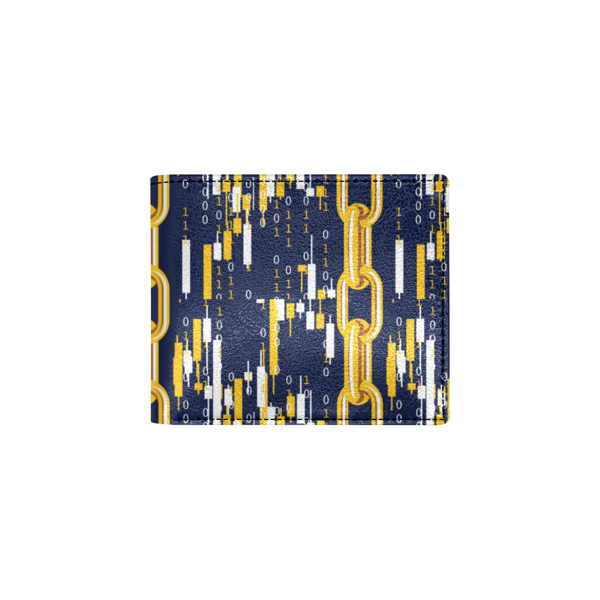 Cryptocurrency Chain Pattern Print Design 03 Men's ID Card Wallet