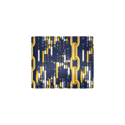 Cryptocurrency Chain Pattern Print Design 03 Men's ID Card Wallet