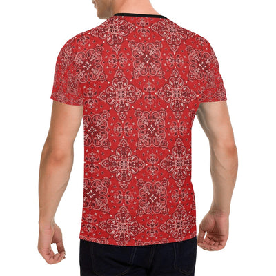 Bandana Red Pattern Print Design LKS3010 Men's All Over Print T-shirt